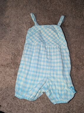 Vintage 90s Basic Editions Pastel Plaid Romper 4T